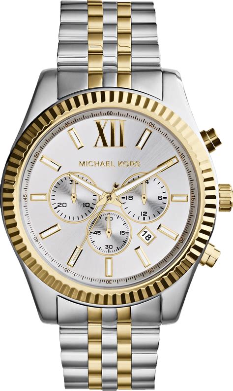 michael kors men's silvertone lexington watch|Michael Kors lexington watch mk8344.